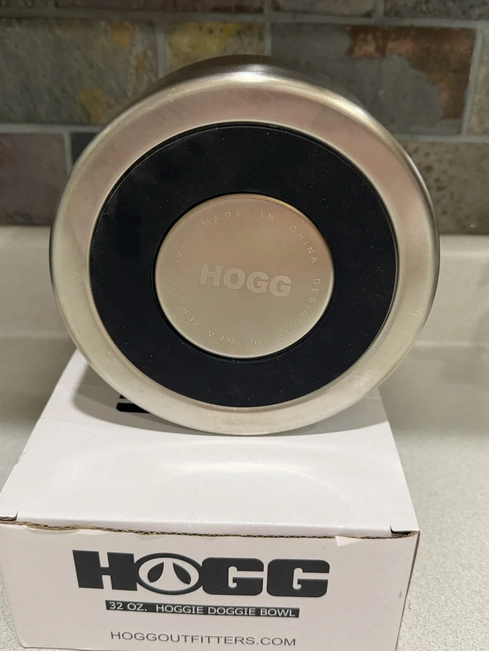 HOGG Stainless Steel Dog Bowl in Silver - 32 oz